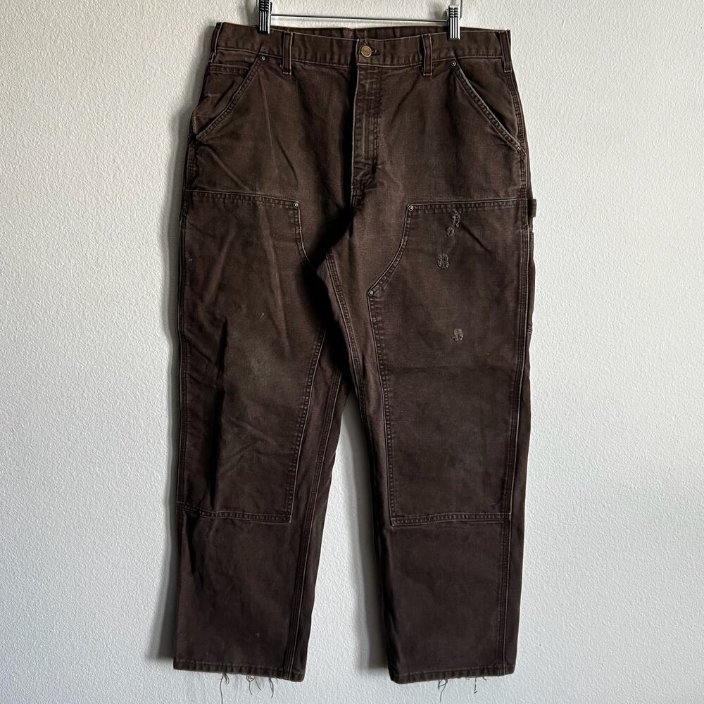 Carhartt B136 DKB brown double knee work wear carpenter pants